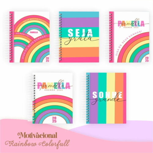 Arquivo Digital Combo Rainbow Color Full Agenda 2025 - 912