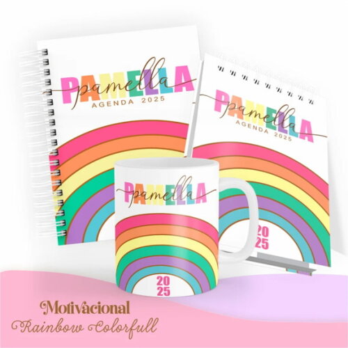Arquivo Digital Combo Rainbow Color Full Agenda 2025 - 912