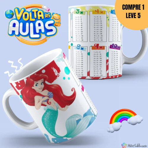 Arquivo Digital Combo Tabuada Arte para Canecas -1492