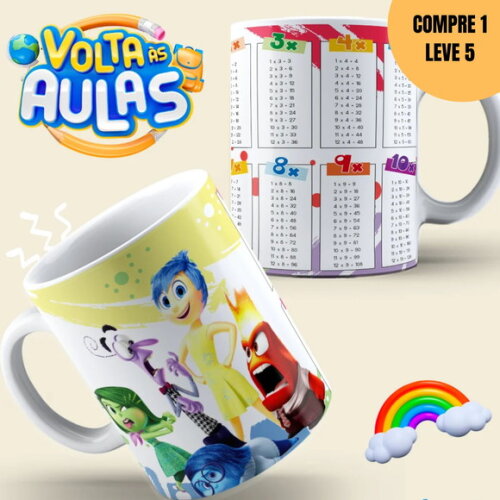 Arquivo Digital Combo Tabuada Arte para Canecas -1492