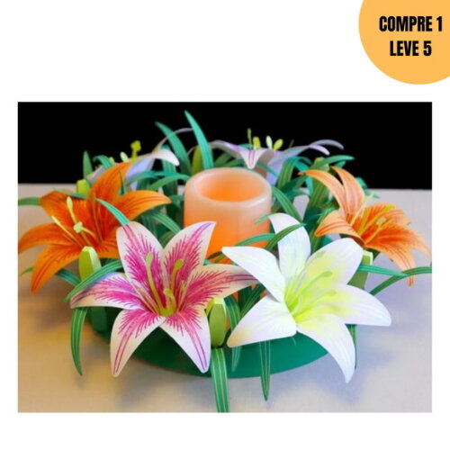 Arquivo Digital Coroa de Lírios Flor de Papel 3d -2549