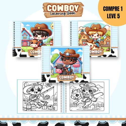 Arquivo Digital Cowboy Livro de Colorir -1885