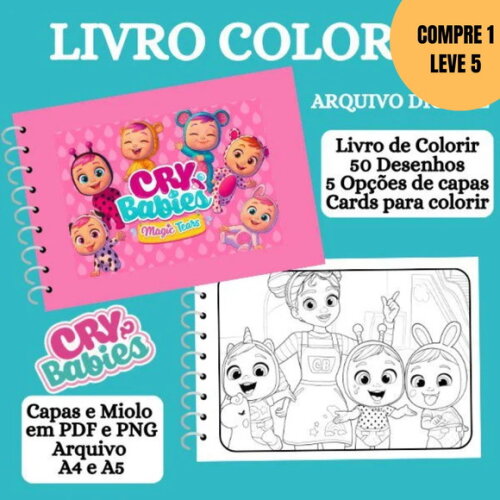 Arquivo Digital Cry Babies Livro de Colorir -5947