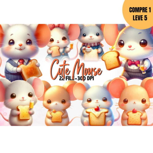 Arquivo Digital Cute Ratinho Kit Digital -4229