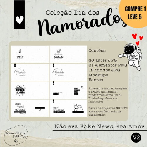 Arquivo Digital Dia dos Namorados Arte para Canecas -3325