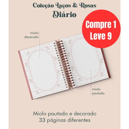 Arquivo Digital Diário Coleção Laços & Rosas Wire-o -6795
