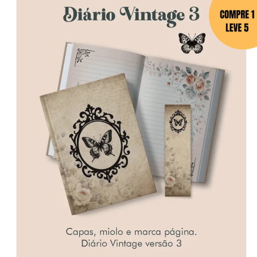 Arquivo Digital Diário Vintage 3 Costura -3823