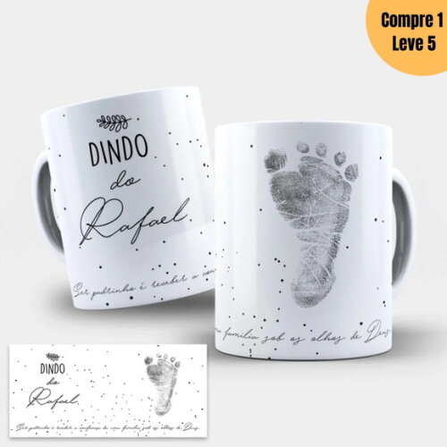 Arquivo Digital Dinda e Dindo Pezinho Arte para Caneca -1112
