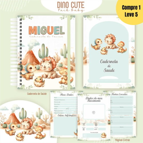 Arquivo Digital Dino Clean Cute Livro do Bebê - 372