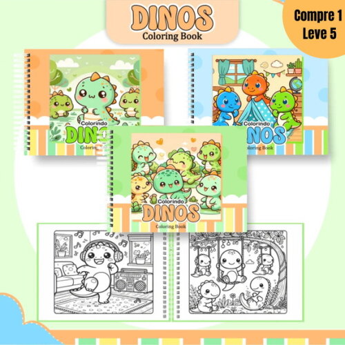 Arquivo Digital Dino Livro de Colorir -1229