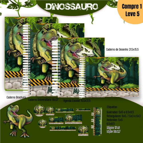 Arquivo Digital Dinossauro Kit Escolar 2025 -1090