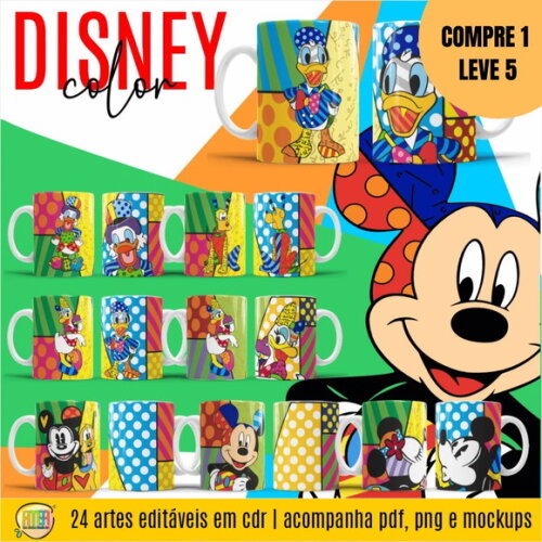 Arquivo Digital Disney Color Estampas Canecas -4825
