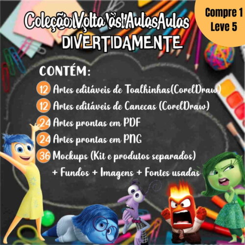 Arquivo Digital Divertida Mente Sublimação -1340
