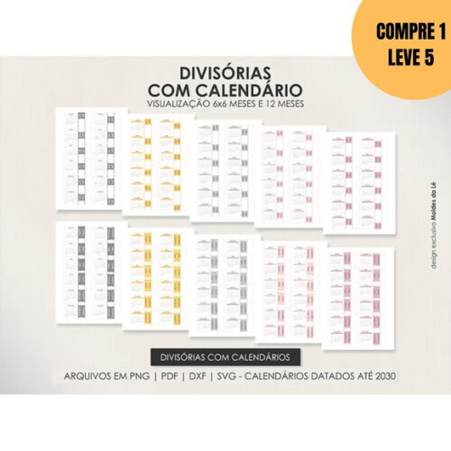 Arquivo Digital Divisórias com Abas e Calendários até 2030