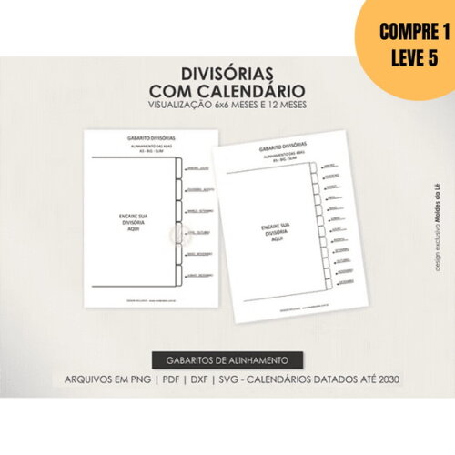 Arquivo Digital Divisórias com Abas e Calendários até 2030