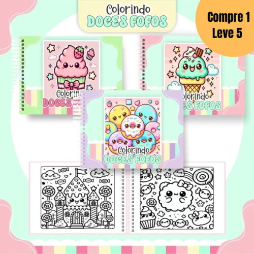 Arquivo Digital Doces Fofos Livro de Colorir -1718