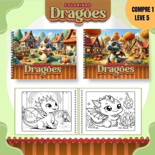 Arquivo Digital Dragões Livros de Colorir -3369