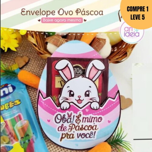 Arquivo Digital Envelope Coelho Ovo Páscoa -2765