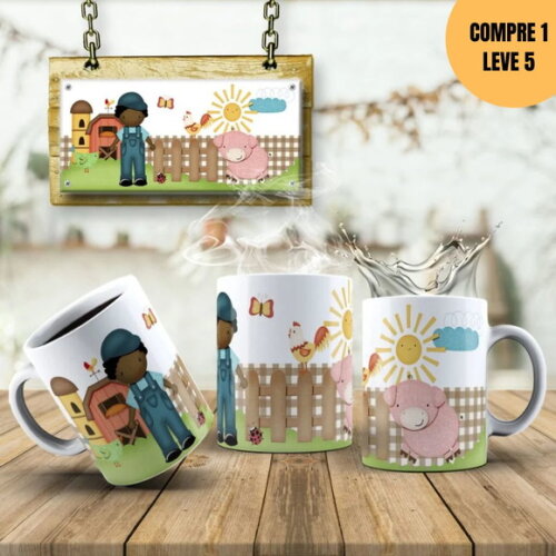 Arquivo Digital Estampas Fazendinha Canecas -4095