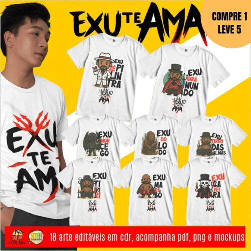 Arquivo Digital Exu Te Ama Estampas Camisa -4188