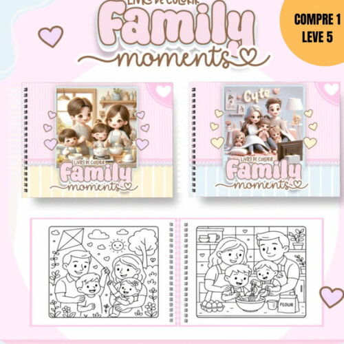 Arquivo Digital Family Moments Livro de Colorir -3718