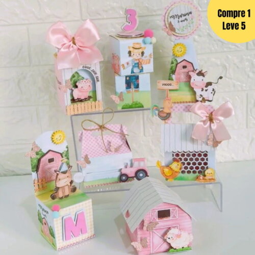 Arquivo Digital Fazendinha Rosa Kit Festa Pronta -453