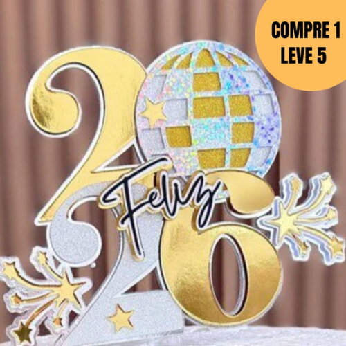 Arquivo Digital Feliz 2026 Topo de Bolo -5566