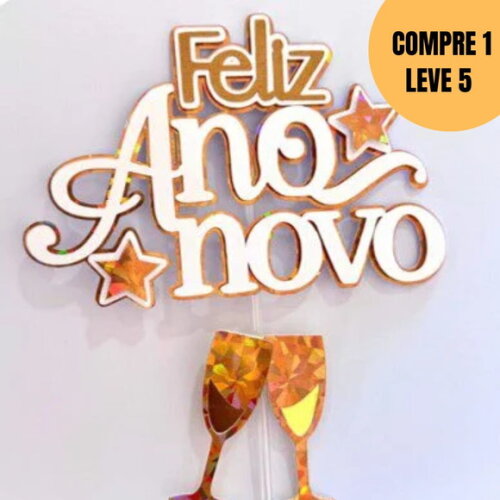 Arquivo Digital Feliz Ano Novo Topo de Bolo -5570