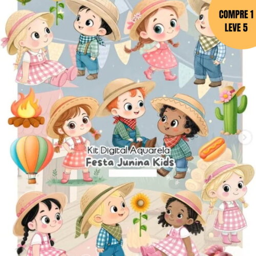 Arquivo Digital Festa Junina Kids Kit Digital -3795