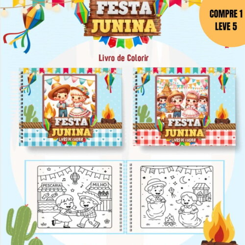 Arquivo Digital Festa Junina Livros de Colorir -3700