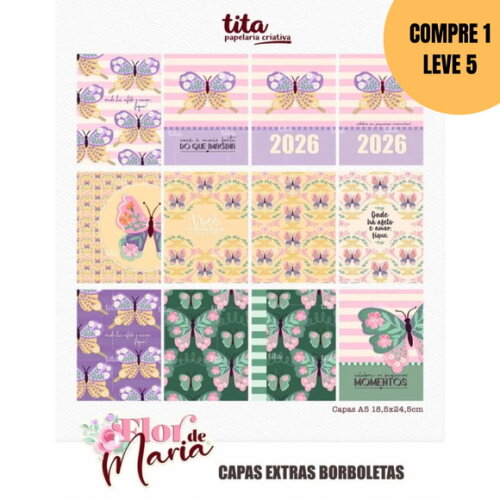 Arquivo Digital Flor de Maria Capas Extras Borboletas -6332