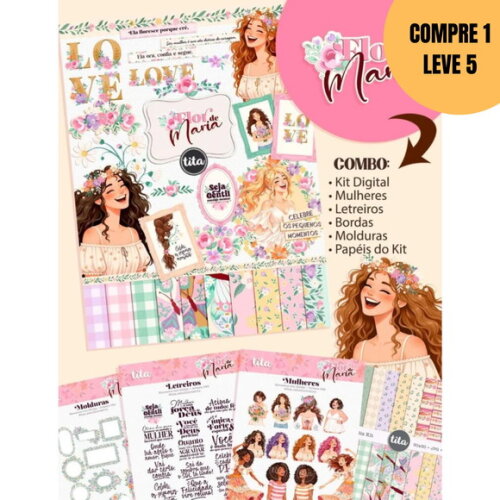 Arquivo Digital Flor de Maria Combo Ilustrações -6329