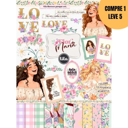 Arquivo Digital Flor de Maria Kit Digital -6330
