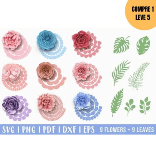 Arquivo Digital Flores 3d Kit 1 -3972