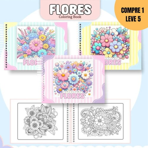 Arquivo Digital Flores Livro de Colorir -1733