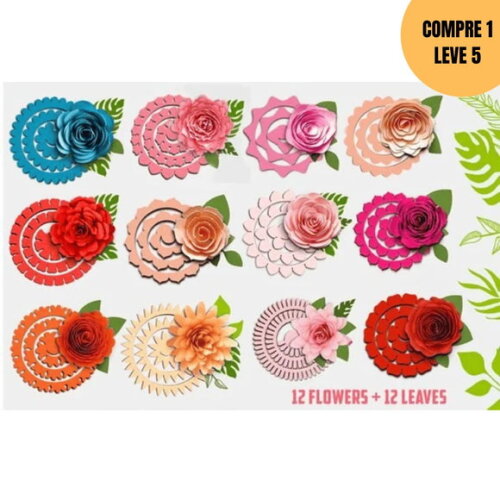 Arquivo Digital Flores 3d Kit 3 -3974
