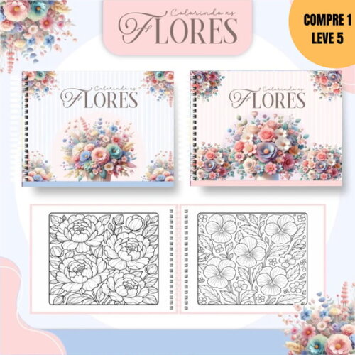 Arquivo Digital Flores Livros de Colorir -3675