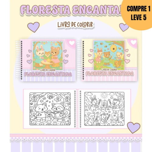 Arquivo Digital Floresta Encantada Livros de Colorir -4535