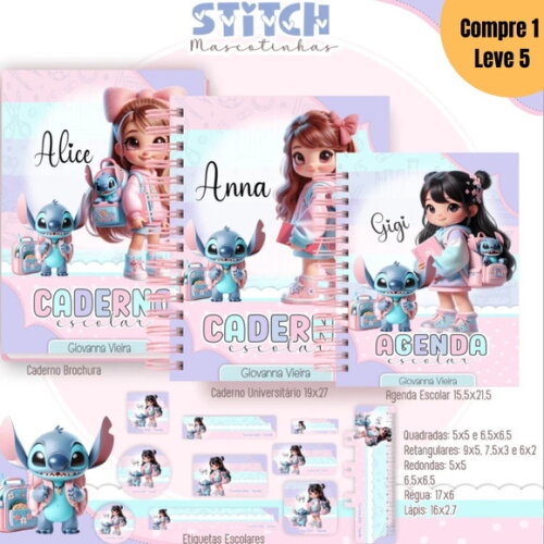 Arquivo Digital Freebie Mascotinhas Stitch Kit Escolar -800