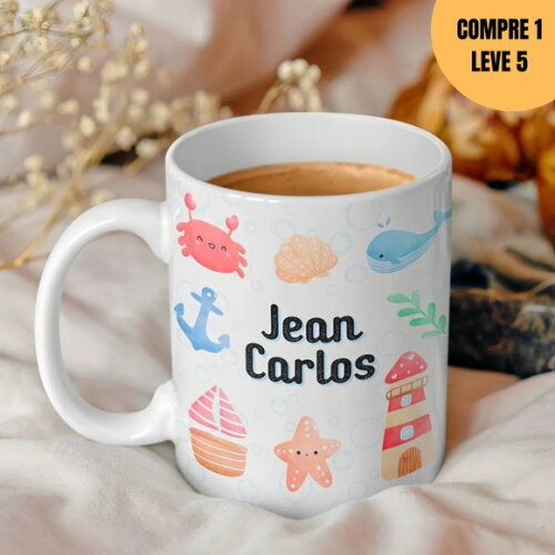 Arquivo Digital Fundo do Mar Arte para Caneca -1596