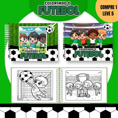 Arquivo Digital Futebol Neutro Livros de Colorir -3123