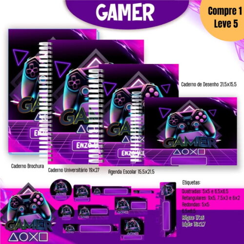 Arquivo Digital Gamer Kit Escolar 2025 -1053