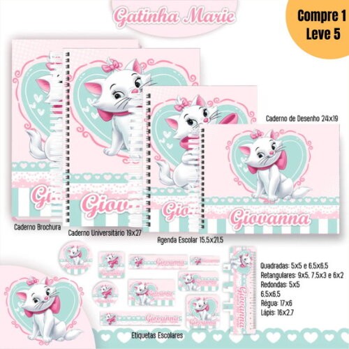 Arquivo Digital Gatinha Marie Kit Escolar 2025 -1012