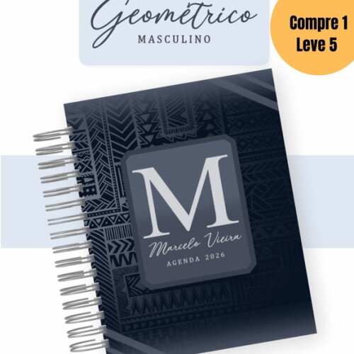 Arquivo Digital Geométrico Masculino Agendas 2026 -5150
