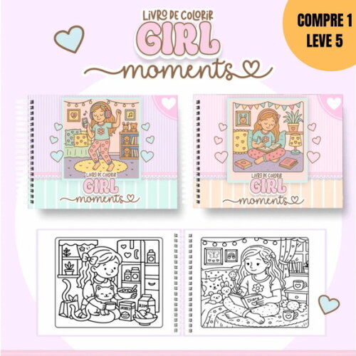 Arquivo Digital Girl Moments Livros de Colorir -4543