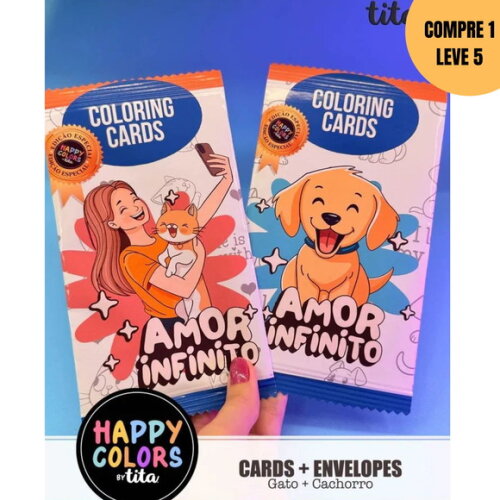Arquivo Digital Happy Colors Cards Cat & Dog Lovers -3891