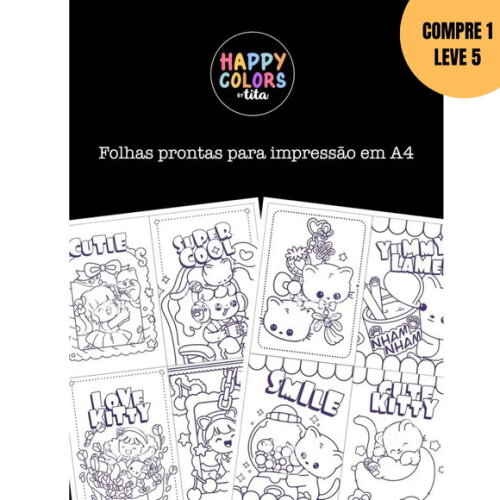 Arquivo Digital Happy Colors Cards Kawaii -4481