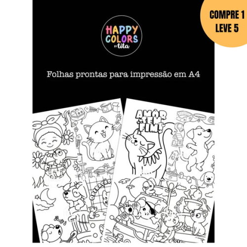 Arquivo Digital Happy Colors Cards Cat & Dog Lovers -3891