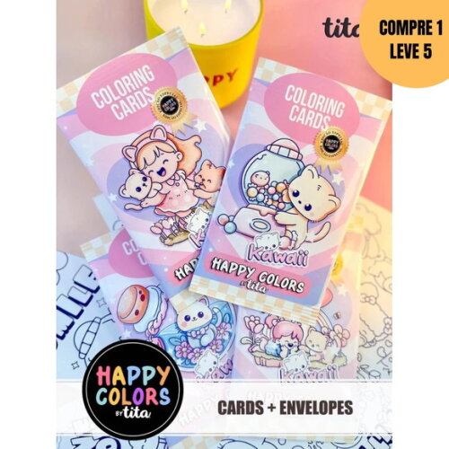 Arquivo Digital Happy Colors Cards Kawaii -4481