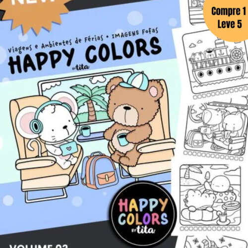 Arquivo Digital Happy Colors Livro para Colorir -1222